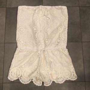 Michelle Jonas Beach Crocheted One Piece Romper
